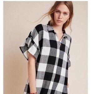 Anthropologie the odells Black and White Plaid Dress